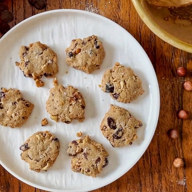 Cranberry Chocolate Hazelnut Cookies by Jen Musty