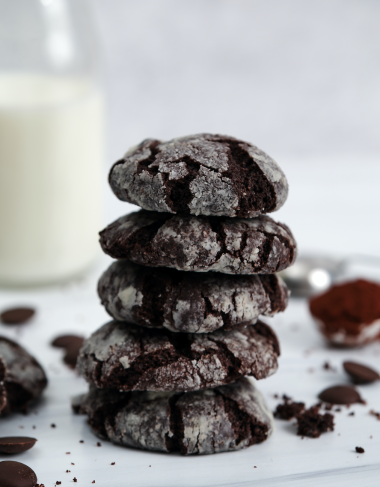 Double Chocolate Crinkle Cookies