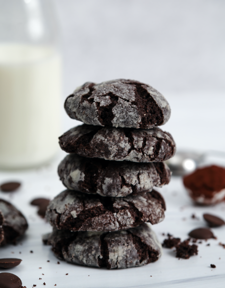 Double Chocolate Crinkle Cookies