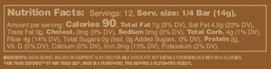 Unsweetened Chocolate Baking Bars - 100% Cacao